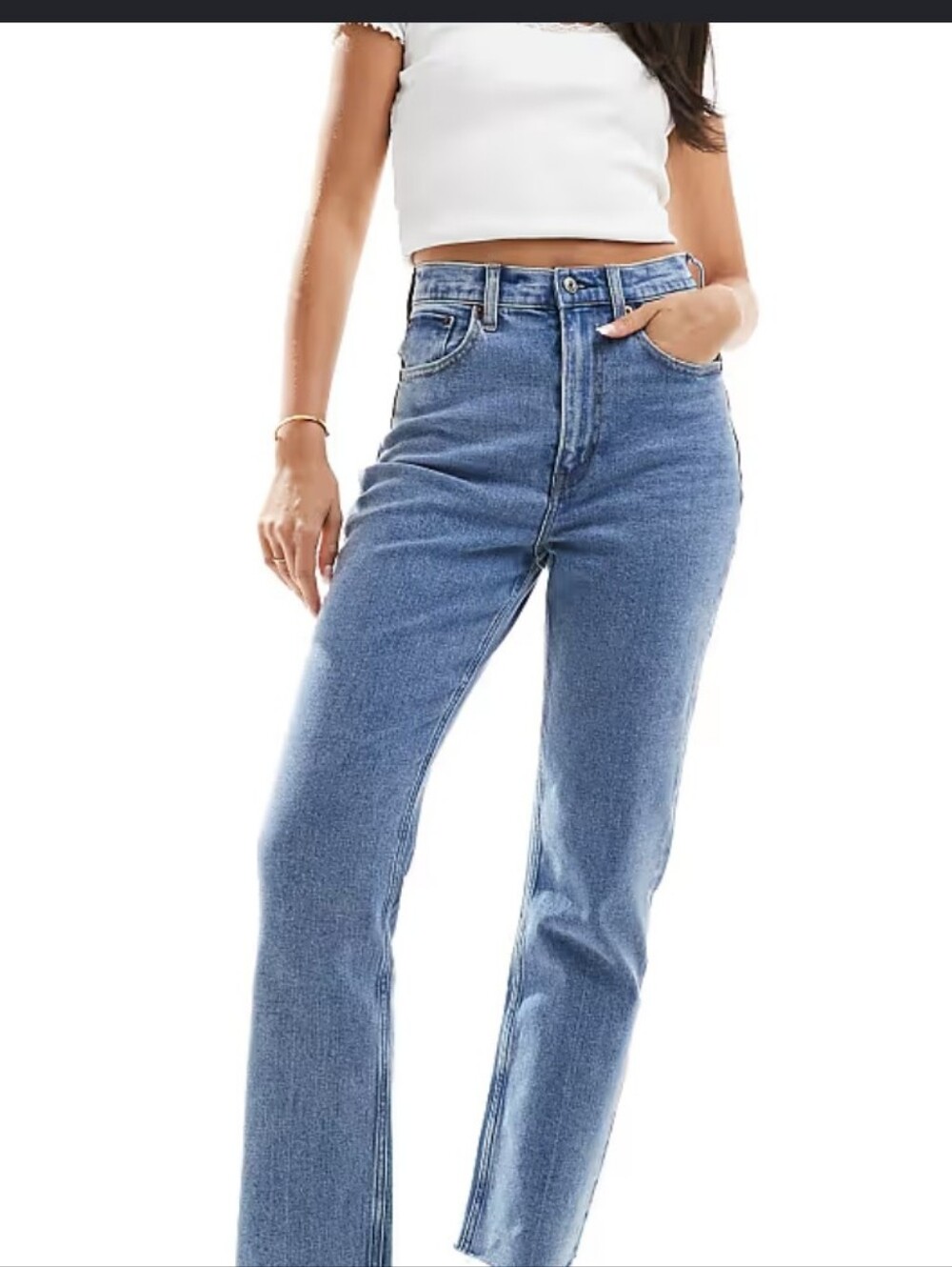 Abercrombie & Fitch Light Blue Ankle Straight Jeans Ultra High Rise Curve Love